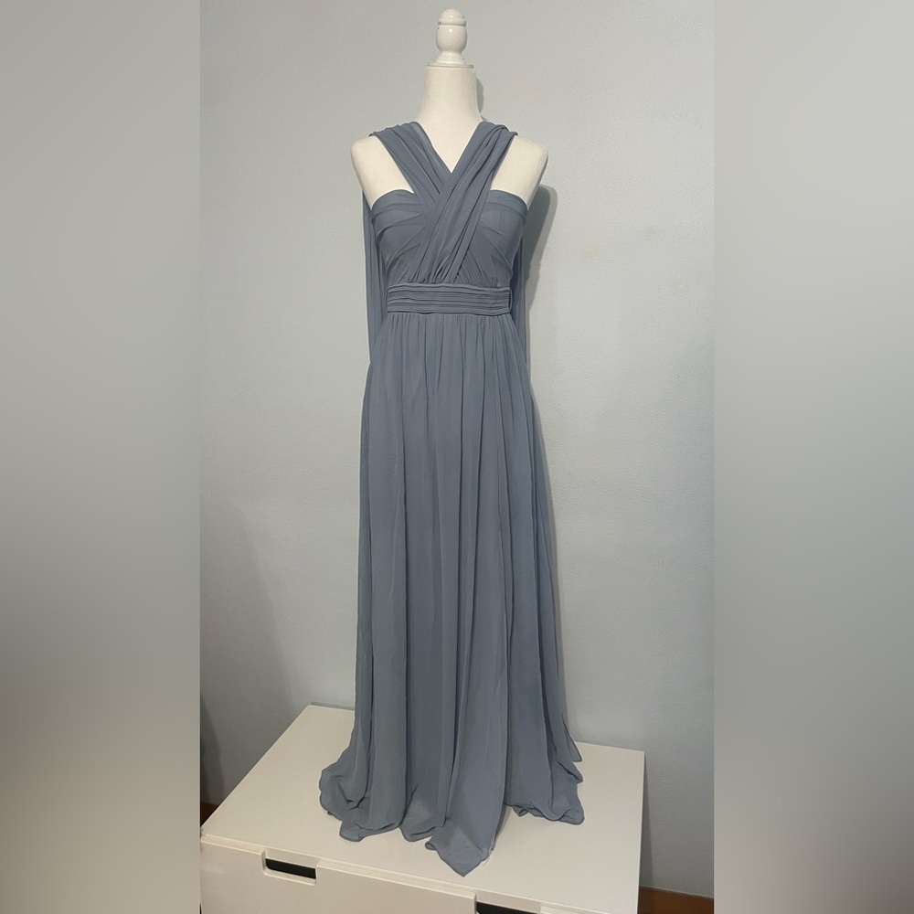 Birdy Grey GRACE Dress in dusty blue w/slit